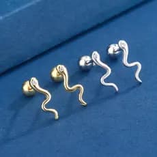 | 【cartelas de brincos feminino】 | kit brinco aço inoxidável Brincos de diamante em forma de cobra, novo estilo, nicho m