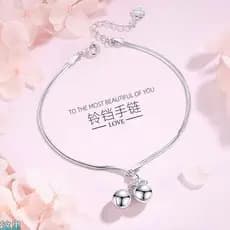 | 【bijuterias femininas】 | colar prata ♂Prata esterlina dupla camada sino pulseira versão coreana simples criativo estil