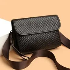 Textura tecida Envelope saco masculino Universal ombro mensageiro saco moda High-End masculino couro genuíno saco pequen