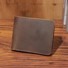 Couro de cavalo louco masculino retrô áspero feito à mão Horizontal Vertical