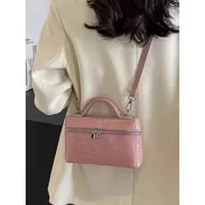 High-End padrão de crocodilo portátil 2026 novo estilo nicho moda simples balde saco Cross-corpo pequeno saco Universal