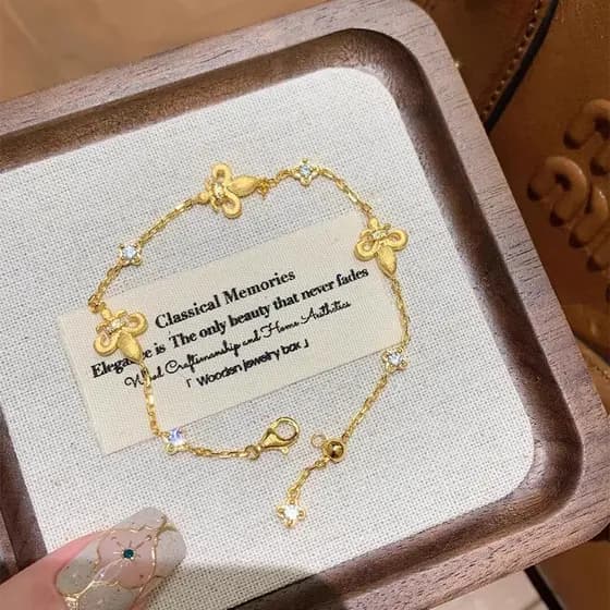 Medieval cor de ouro escovado íris pulseira luz luxo nicho requintado High-End sentimento outono inverno branco em camad