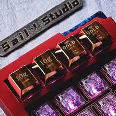 Keycap de metal exclusivo 10g banhado a ouro metal R4 Premium Art Gift Periférico ESC Brick Keyboard Cap