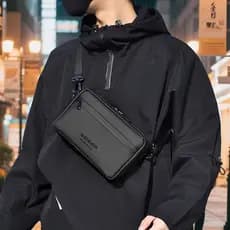 Moda transfronteiriça novo estilo bolsa de ombro masculina Street Wear pequena bolsa quadrada negócios Commuter bolsa ma