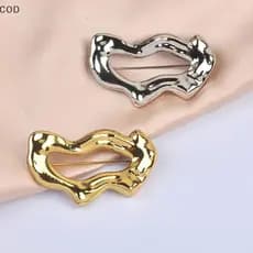[YMC] Broche Geométrico De Metal , Gola Simples , Bules , Anti Exposição , Broches Multifuncionais , Acessórios Para Rou