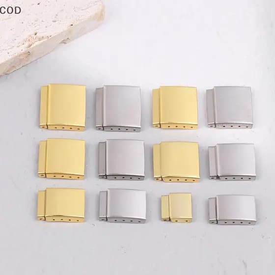 [YMC] 1 Peça Prateado/Dourado 12-22MM Pulseira De Relógio De Aço Extensor Extensão De Fecho Com Alça De Passo Acessório