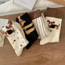 [YMC] Engraçado Dachshund Animal Algodão Sos Salsicha Cão Impressão De Desenhos Animados Outono Inverno Quente Tão Fofo
