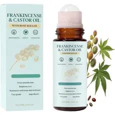 Óleo de Rícino e Rolo de Quartzo Rosa – Essência Orgânica Prensada a Frio, adequada para rosto e corpo, o óleo de rícino