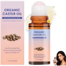 Óleo de Massagem Roll-On de Rosa Orgânica, Lubrificante Orgânico Extraído a Frio 50ml, Esfera de Quartzo Rosa, Hidrataçã