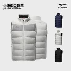 Shulaishi novo estilo masculino feminino colete de algodão gola alta à prova de vento sem mangas ao ar livre correndo Fi