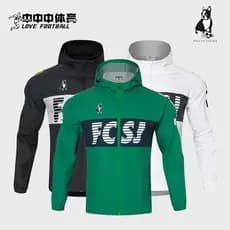 Soccerjunky Football Dog 25 DFL Blusão Camisa de Futebol Jaqueta Treinamento Esportivo Capa de Chuva À Prova de Vento