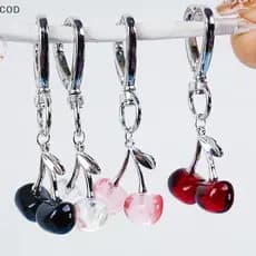 [ZDS] 1 Peça Kawaii Cherry Bag Bolsa Encantos Pingente Bonito Cereja Chaveiro Para Mulheres Chaves De Carro Decoração Pr