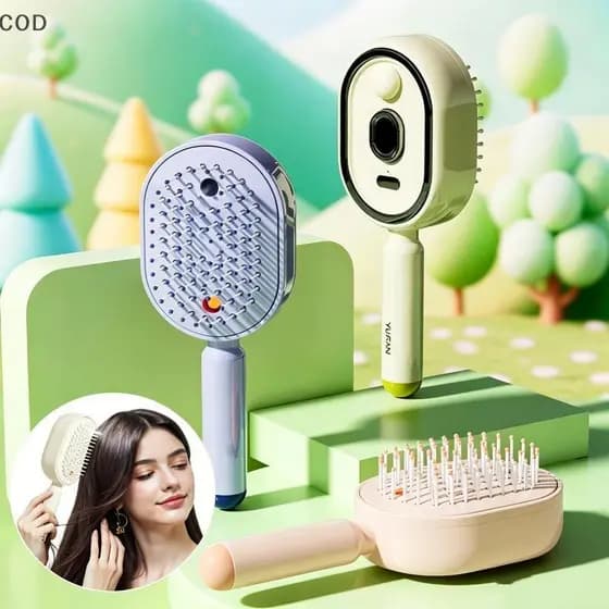 [ZDS] Escova De Cabelo Elétrica 2 Em 1 Pente De Água Hidratante Anti-Frizz Leve Para Estilo De Viagem BR