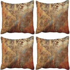 Emvency Set of 4 Throw Pillow Covers Brown Rust Colorful Metal Rusty Steel Iron Structure Wall Door Modern Abstract Deco