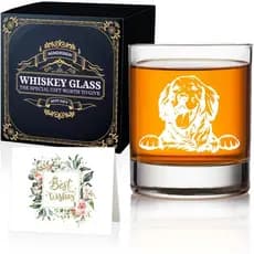 AGMDESIGN Caixa de Presente com Copo de Whisky Golden Retriever, Presentes de Aniversário e Natal para Homens, Mulheres,