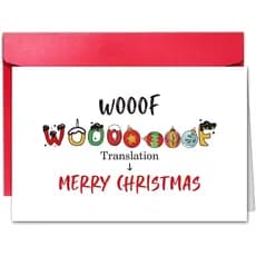 TQDaiker Merry Christmas Card from the Dog, Woof Christmas Card for Pet Dog Lovers, Dog Language Wooof Christmas Gift fo