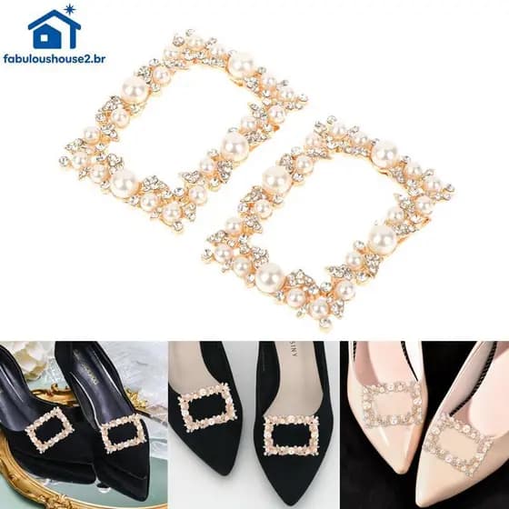 FABUL 1 Peça Clipe De Sapato De Strass Pérola Metal Bule Sapatos Femininos Decorações Para Festa De Casamento Salto Alto