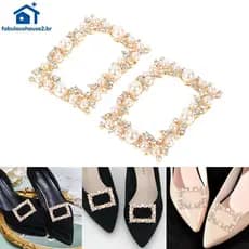 FABUL 1 Peça Clipe De Sapato De Strass Pérola Metal Bule Sapatos Femininos Decorações Para Festa De Casamento Salto Alto