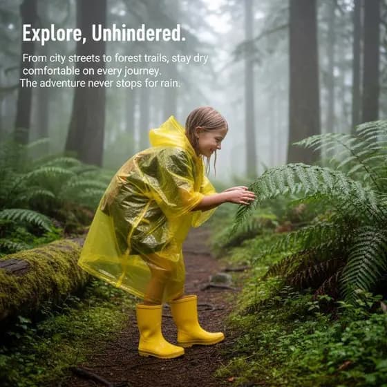 FABUL Kids EVA Capa De Chuva Descartável Estendida Longa De Uma Peça Poncho À Prova D'água Com Capuz Para Aventuras De V