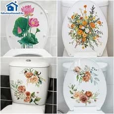 FABUL WC Stiers Vaso Sanitário Planta Floral Parede Stier Para Banheiro Tampa Do Decalque Auto Adesivo Mural Decoração D