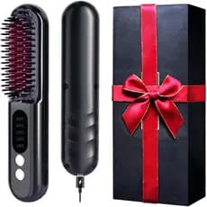 Mindrain Mini Escova Alisadora de Cabelo Sem Fio Pro A+, Escova Alisadora Portátil para Viagens, Escova Alisadora Iônica