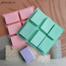 WWARM 6 Cavidade Quadrada Molde De Sabão De Silicone DIY Retângulo Bandeja De Fabricação Artesanal