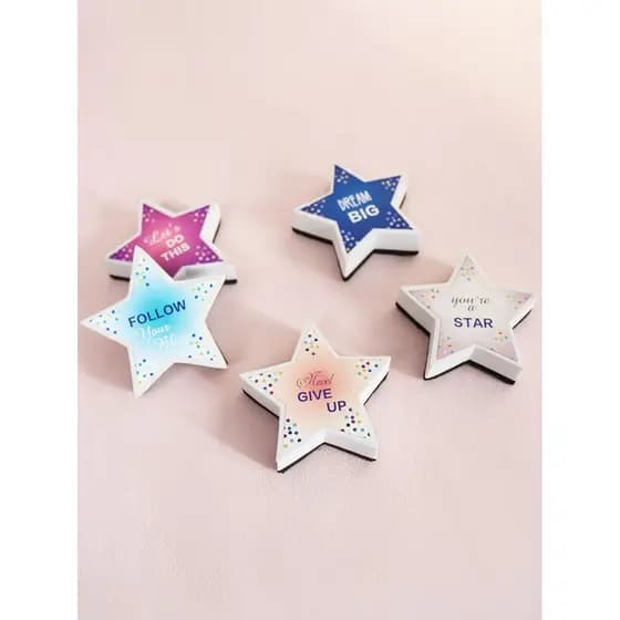Borracha magnética estrela de cinco pontas quadro branco quadro negro dupla utilização feltro fácil de limpar lavável ab