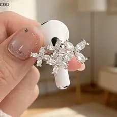 [ala] Clipe De Fone De Ouvido Floral De Strass Requintado 1 Peça Acessório Anti-Perda Para Uso Feminino De Escritório br