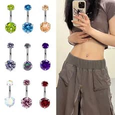 | 【piercing umbigo】 | bijuterias femininas ☚Venda quente transfronteiriça G23 liga de titânio umbigo prego três-garra di