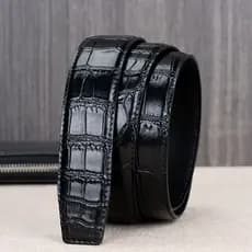 cinto masculino couro legítimo cinto masculino plus size ❂Cinto de couro de primeira camada com padrão de crocodilo, cou