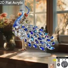 [alb] 1 Peça Estatueta De Acrílico Plana 2D Luxuoso Cristal Peaco Ornamento Decoração De Mesa Para Quarto Sala De Estar