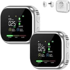 Detector de segurança 6 em 1, equipado com um grande display LCD, adequado para uso residencial e em trailers, alarme pl