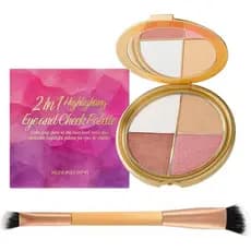Paleta de blush de alto brilho de dupla utilização, paleta de blush metálico cintilante de dupla utilização, paleta de m