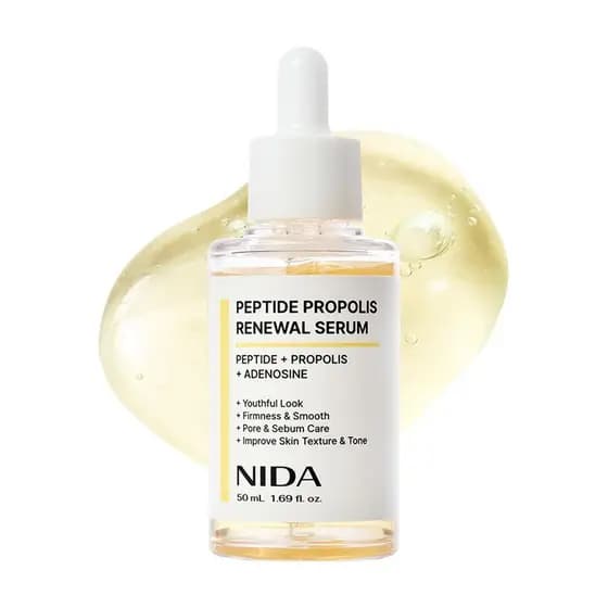 Sérum Rejuvenescedor de Própolis com Peptídeos NIDA |   Complexo de peptídeos, extrato de própolis, adenosina |   Aparên