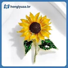 Broche Floral De Girassol Para Mulheres , Joias Elegantes De Casamento Dama De Honra E Eventos Noturnos BR