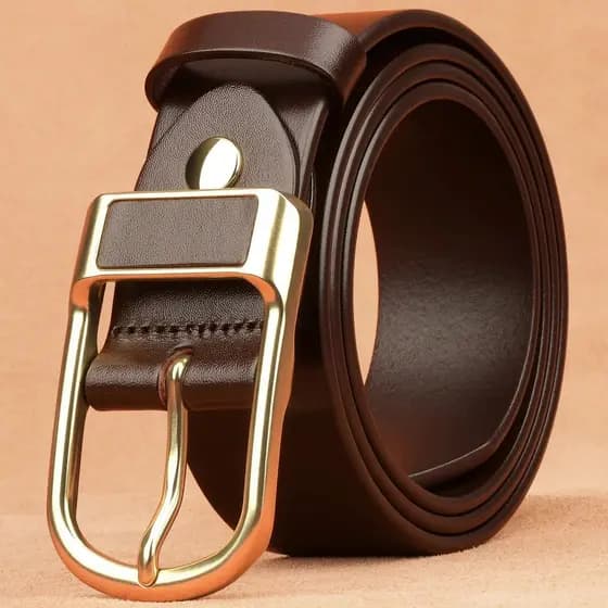 cinto masculino couro legítimo cinto masculino social ✵Cinto de couro masculino com fivela de pino, moda Casual para jov