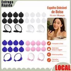 10 peças de plástico redondo Flip pequeno espelho portátil espelho de maquiagem Mini espelho de maquiagem estudante espe