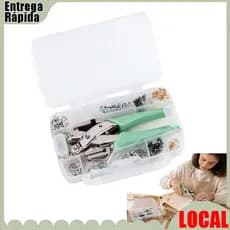 Conjunto de alicates de perfuração de liga de alumínio intercambiáveis de 3 mm / 5 mm vem com 160 olhos de ar de Metal