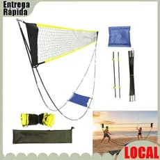 Rack de malha de Badminton destacável portátil dobrável rede de bola ao ar livre doméstico simples conjunto de armazenam