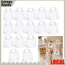 15 bolsas transparentes de grande capacidade influenciador ins saco transparente simples saco de embalagem de presente d