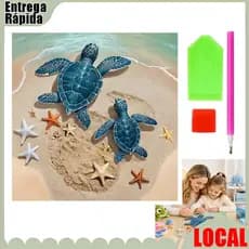 Diamante completo tartaruga marinha pintura diamante kit de ferramentas cura criaturas submarinas adesivos pintura diama