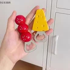 1 Pçs Bonito Abridor De Cerveja Kawaii Cristalizado Haws Queijo Geladeira Ímãs Decoração Para Casa Gadgets Cozinha Garra