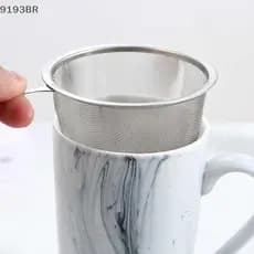 1Pc Filtro De Chá Fino Filtros De Malha De Aço Inoxidável Infusor Coador Reutilizável Bule Com Alça Xícara BR