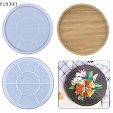 Molde De Bandeja De Resina Epóxi De Silicone Grande Formato Redondo Armazenamento DIY BR