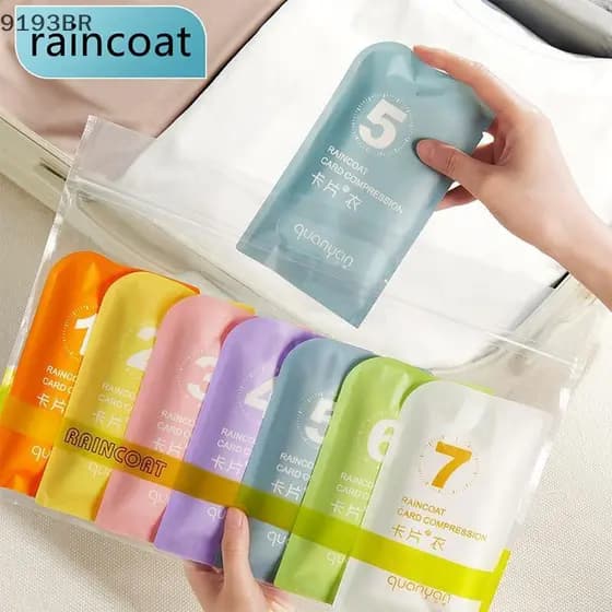 Capa De Chuva Portátil Para Viagem Ao Ar Livre , À Prova D'água , Mulheres E Homens , Descartável , Acampamento , Suprim