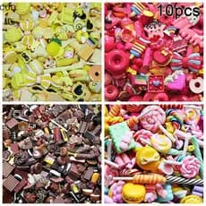 [lxfb] 10 Peças Mini Brinquedo De Brincar Comida Bolo Biscoito Donuts Acessórios Para Celular Em Miniatura BR