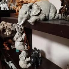 [lxfb] Artesanato Decorativo De Resina Elefantes Realistas De 3 Peças Mãe Pendurada 2 Bebês Figura BR