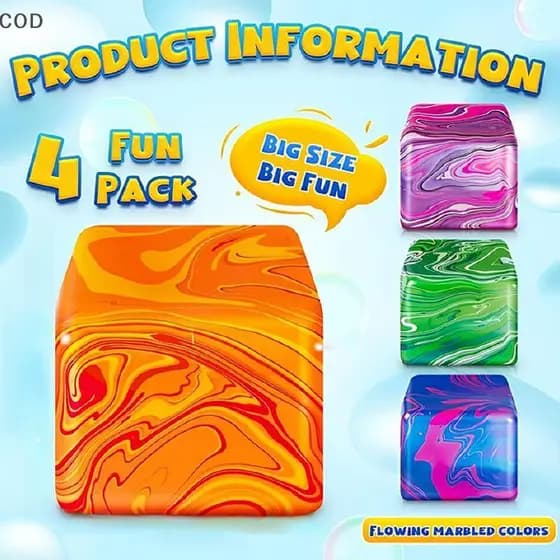 [lxfb] Cubo De Gelo Squeeze Fidget Toy 1 Maltose Cube Stress Reliever Para Crianças Adultos Brinquedo De Mesa Divertido