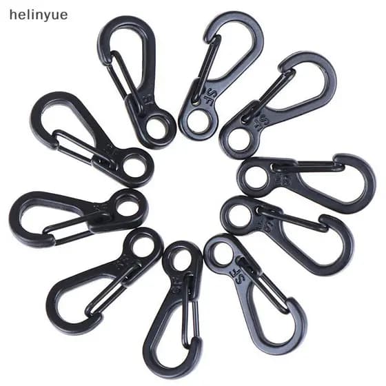 10 Pcs Mini Mosquetão Clipe Snap Spring Fecho Gancho Chaveiro Ferramenta De Acampamento