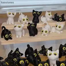 3D Impresso Ornamentos De Gato De Olhos Grandes Mini Estátuas Em Miniatura Gatinho Bonito Micro Paisagem Artesanato Pequ